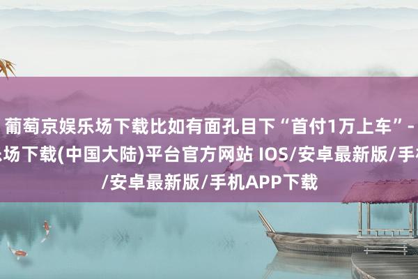 葡萄京娱乐场下载比如有面孔目下“首付1万上车”-葡萄京娱乐场下载(中国大陆)平台官方网站 IOS/安卓最新版/手机APP下载